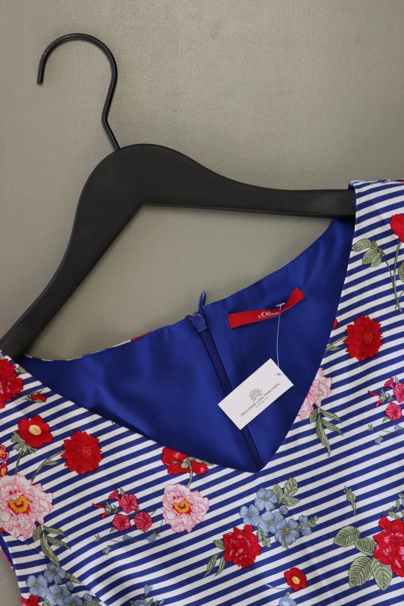 s.Oliver Midikleid Gr. 40 gestreift neuwertig Ärmellos blau aus Polyester - Image 3