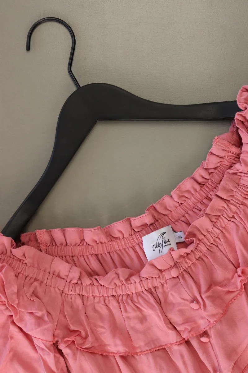 NA-KD Regular Bluse Gr. XS 3/4 Ärmel mit Carmen-Ausschnitt rosa aus Viskose - Image 3