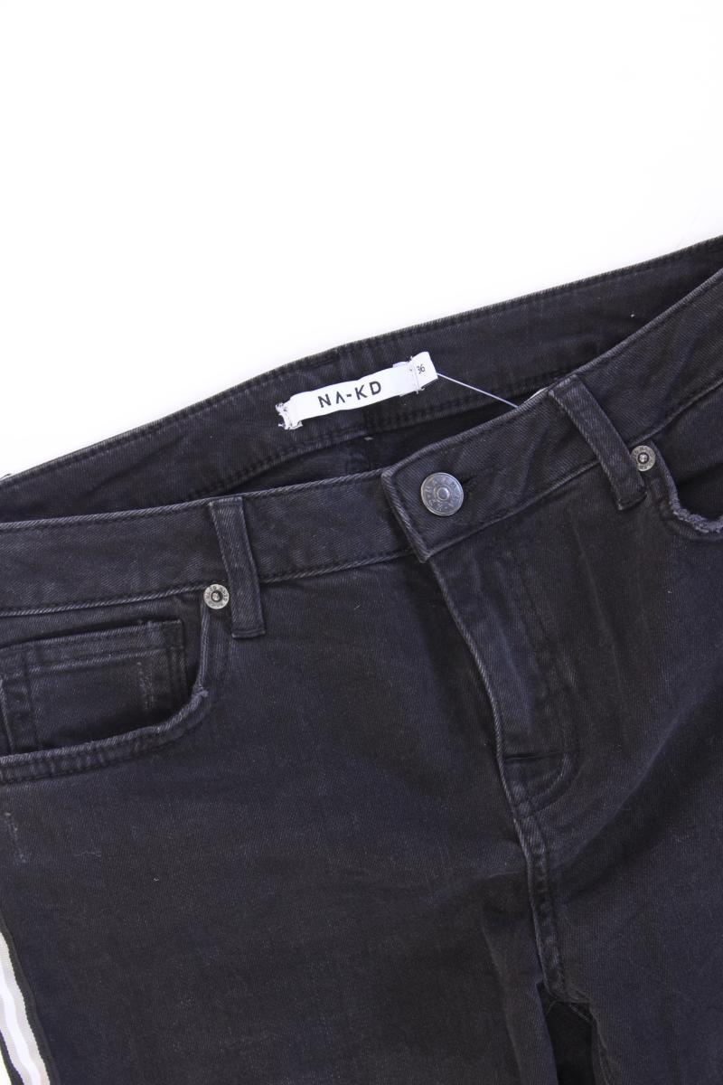 NA-KD High Rise Skinny Side Details Jeans Gr. 36 grau aus Baumwolle - Image 2