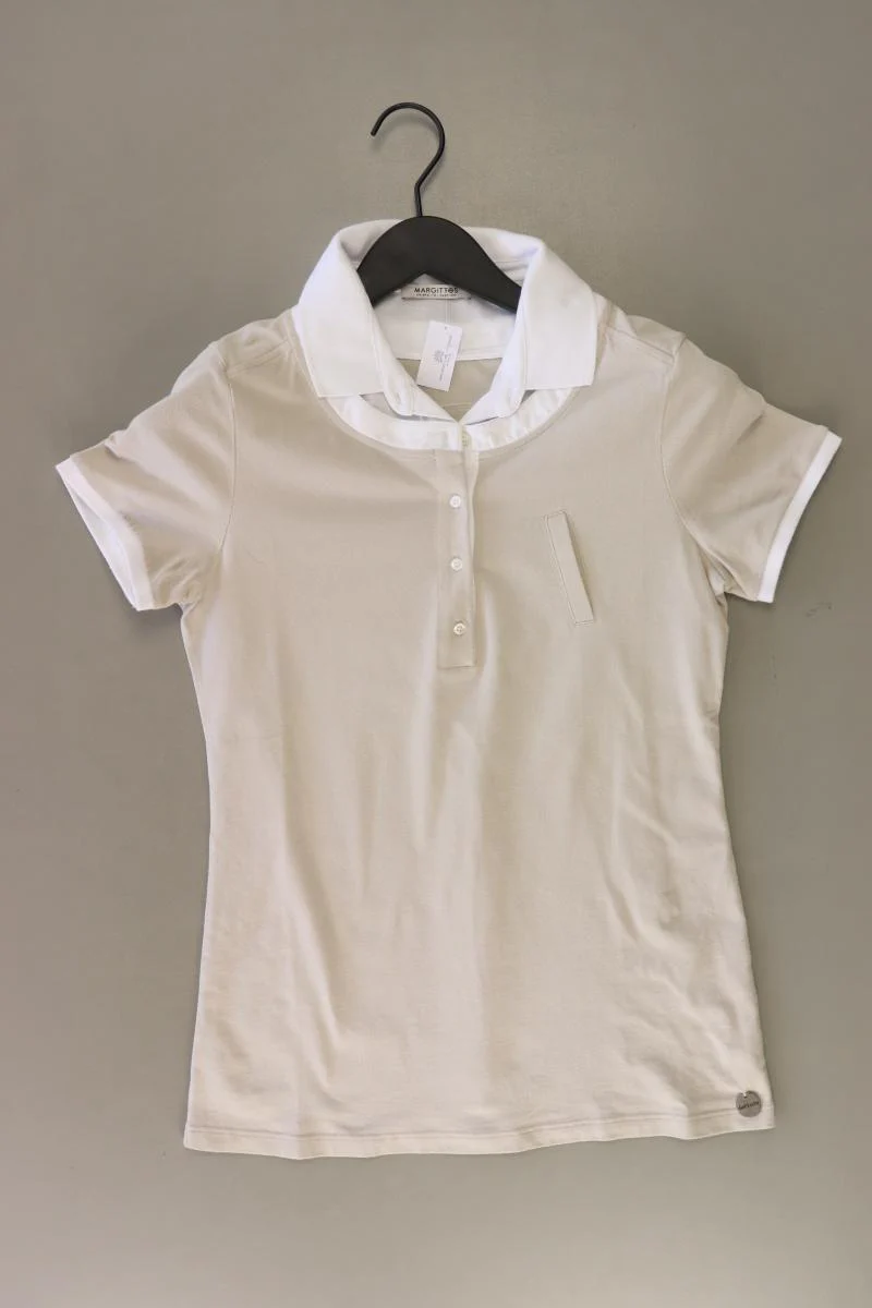 Margittes Poloshirt Gr. 38 Kurzarm creme aus Baumwolle