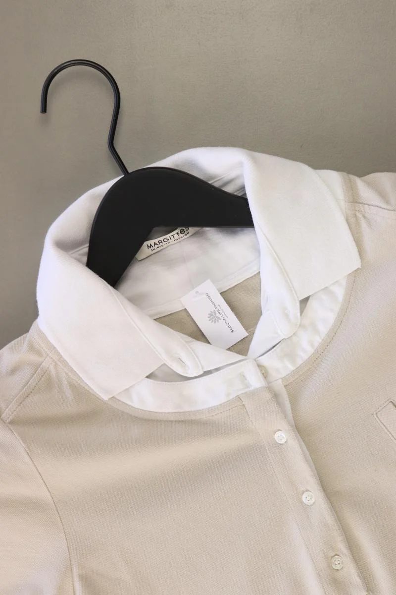 Margittes Poloshirt Gr. 38 Kurzarm creme aus Baumwolle - Image 3