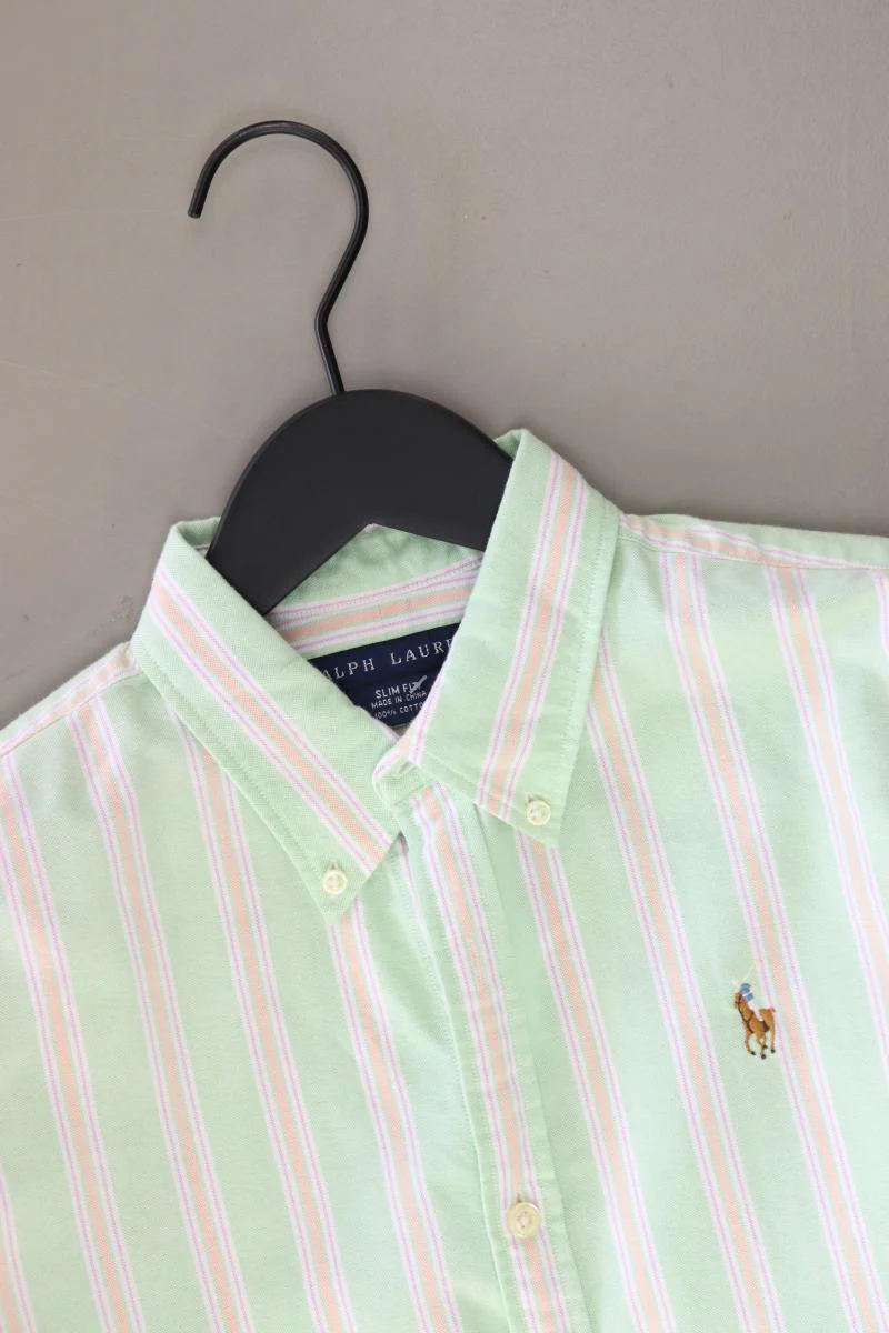 Ralph Lauren Langarmhemd für Herren Gr. US 8 (S) gestreift grün aus Baumwolle - Image 3
