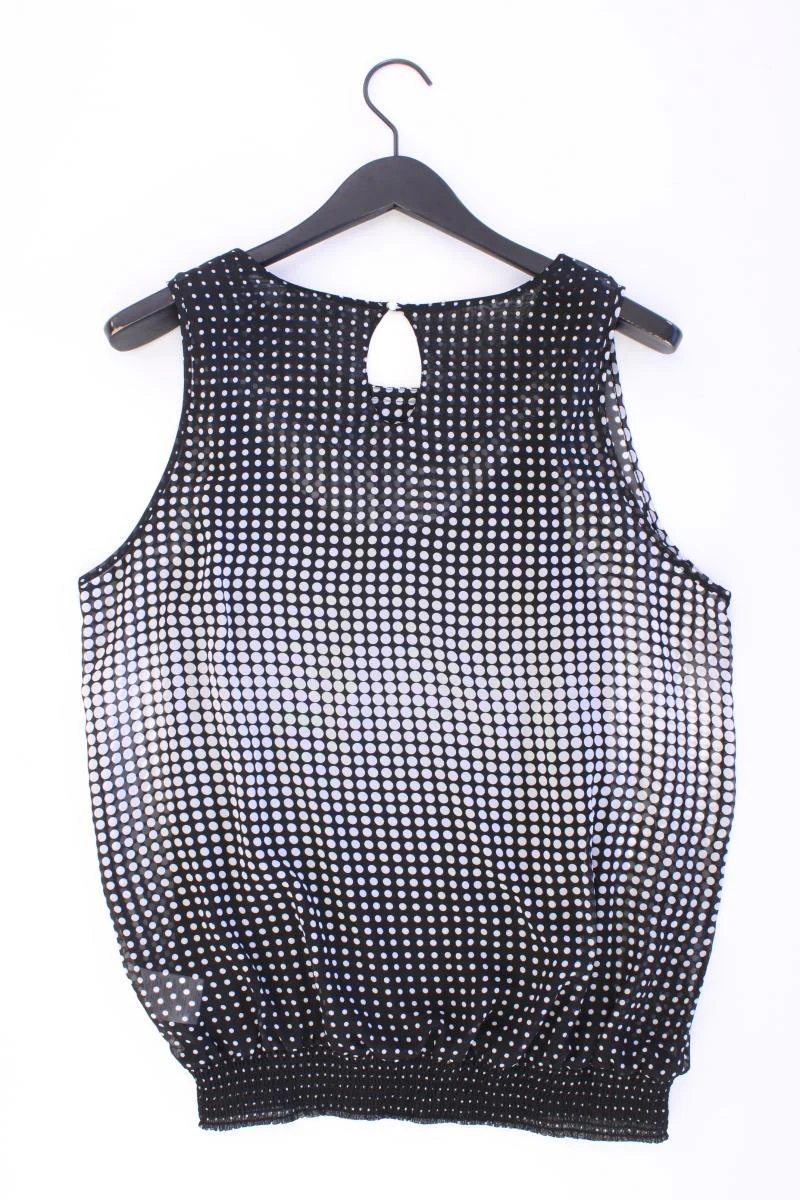 Via Appia Ärmellose Bluse Gr. 42 gepunktet neuwertig schwarz aus Polyester - Image 3