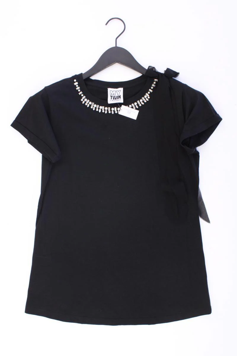 Twin Set T-Shirt Gr. S Kurzarm schwarz aus Baumwolle