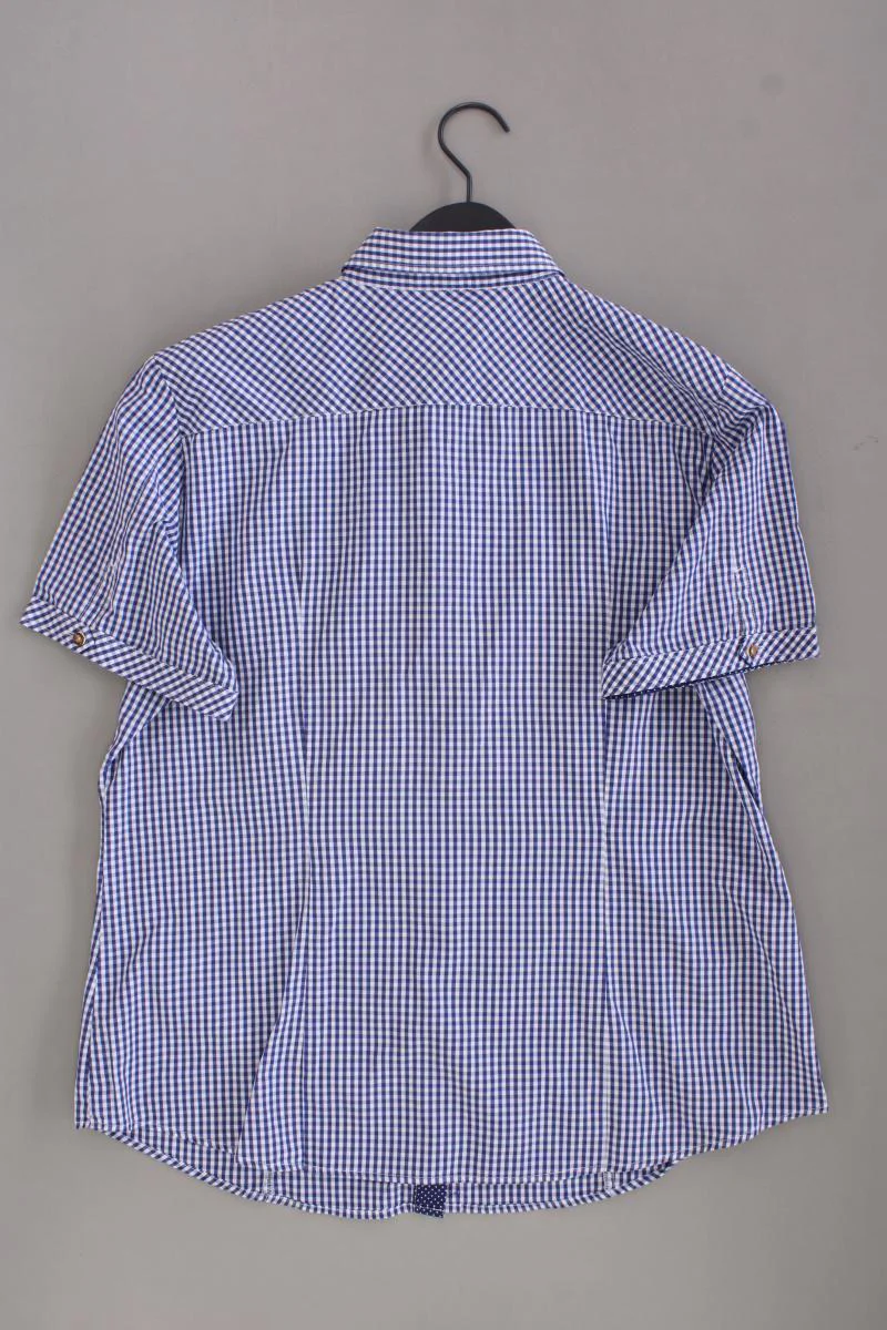 LODENFREY Trachtenbluse Gr. 46 kariert Kurzarm blau aus Baumwolle - Image 3