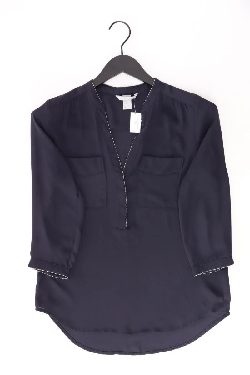 H&M Bluse Gr. 38 3/4 Ärmel blau aus Polyester