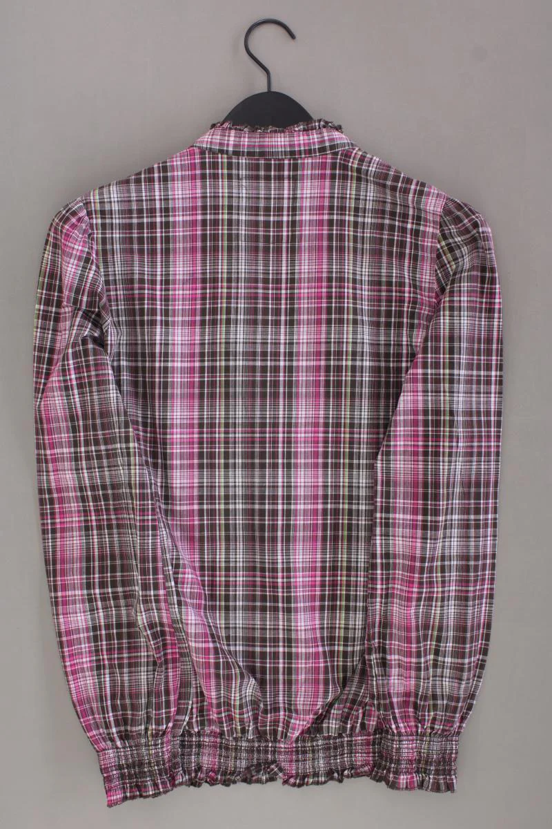 Fresh Made Rüschenbluse Gr. L kariert Langarm pink aus Baumwolle - Image 3