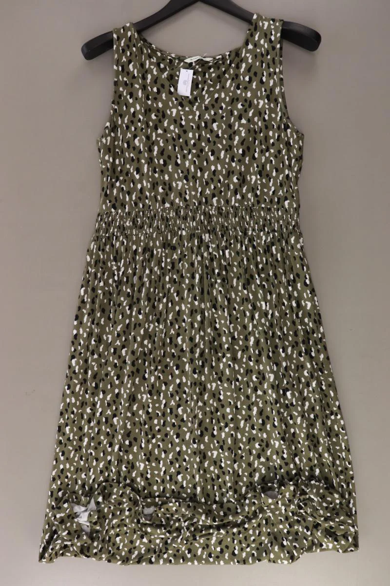 Tom Tailor Stretchkleid Gr. 40 mit Tierdruck Ärmellos olivgrün aus Viskose
