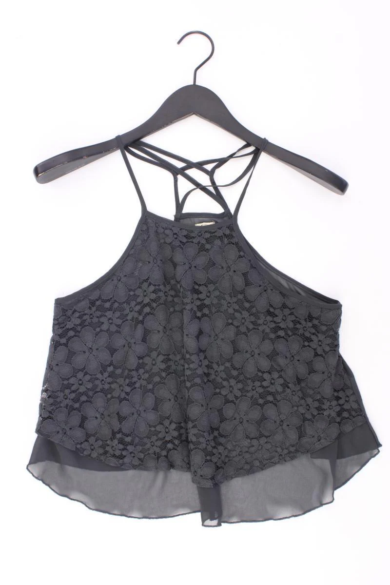 Hollister Spaghetti-Top Gr. M grau aus Baumwolle