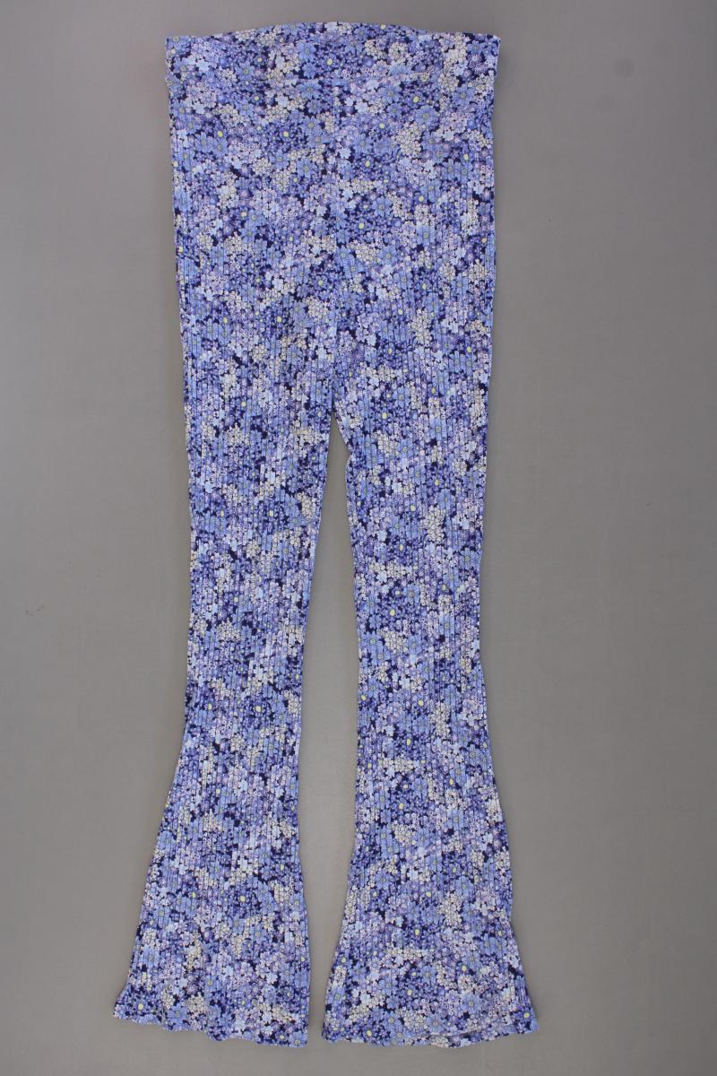 EDITED Stretchhose Gr. 38 mit Blumenmuster blau aus Viskose