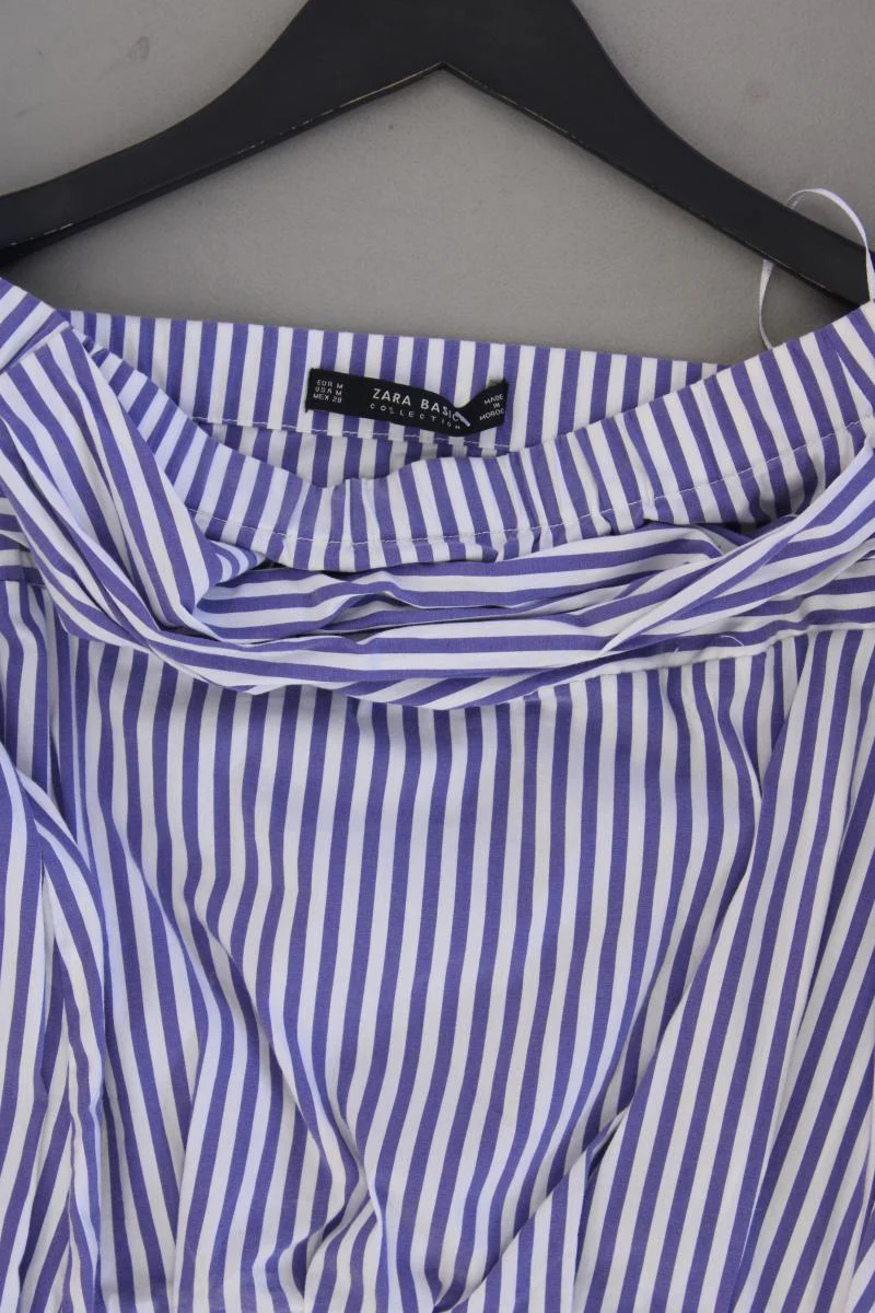 Zara Regular Bluse Gr. M gestreift 3/4 Ärmel mit Carmen-Ausschnitt blau - Image 2