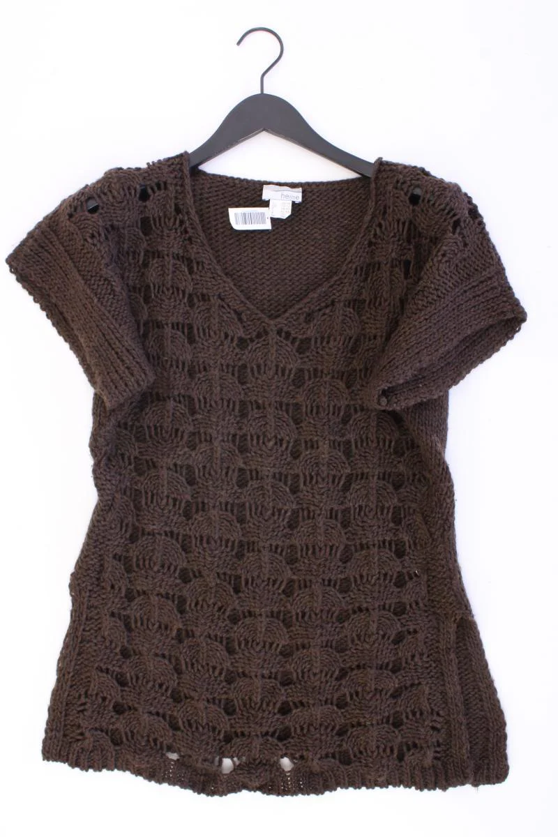 Heine Strickshirt Gr. 36/38 Kurzarm braun aus Polyacryl