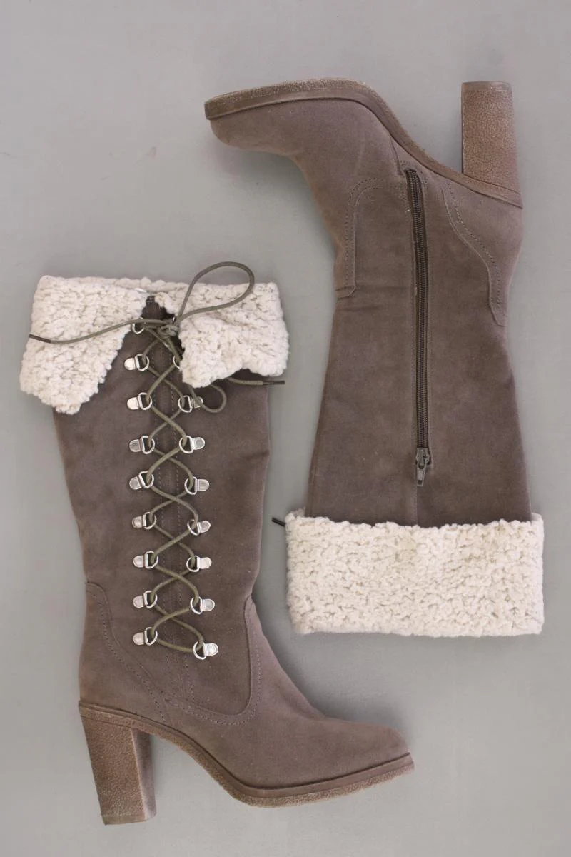 High-Heel Stiefel Gr. 37 braun aus Kunstleder - Image 2