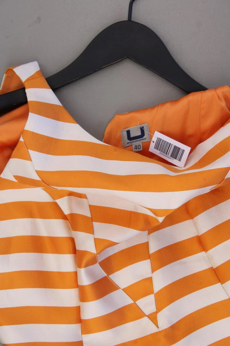 ADOLFO DOMINGUEZ Trägerkleid Gr. 40 gestreift orange aus Polyester - Image 2