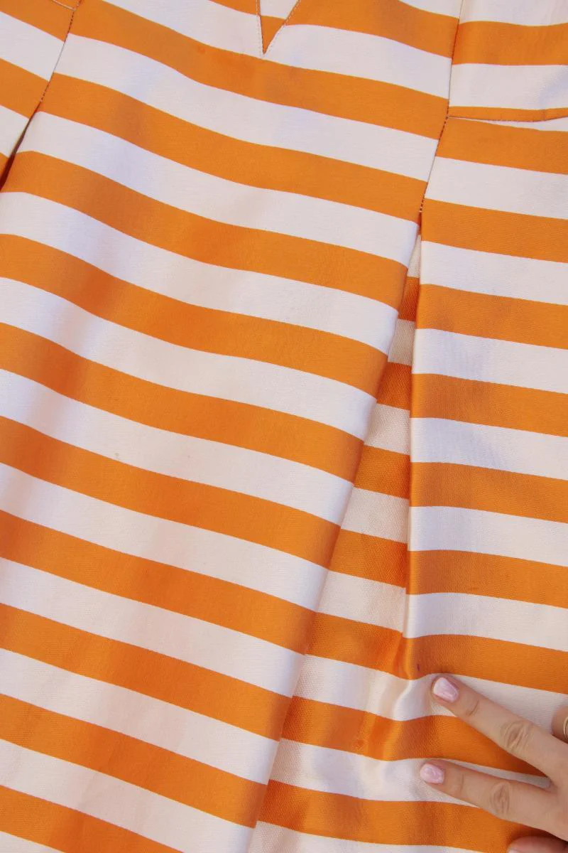 ADOLFO DOMINGUEZ Trägerkleid Gr. 40 gestreift orange aus Polyester - Image 4