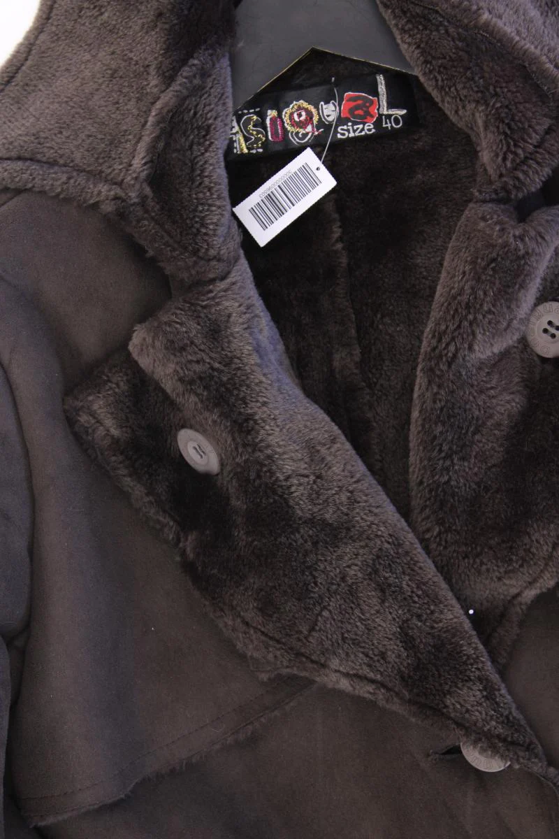 Desigual Wintermantel Gr. 40 neuwertig mit Gürtel braun aus Polyester - Image 2