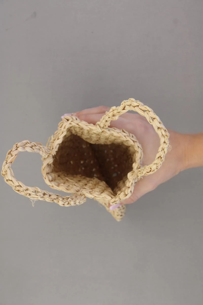 Kleine Basttasche neuwertig braun - Image 3