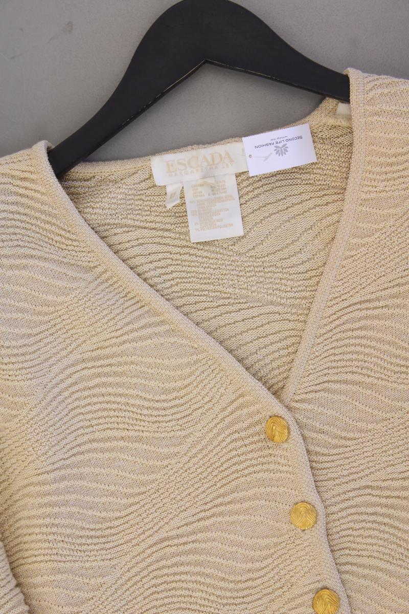 Escada Margaretha Ley Strickjacke Gr. 42 Langarm Vintage gelb aus Wolle - Image 2