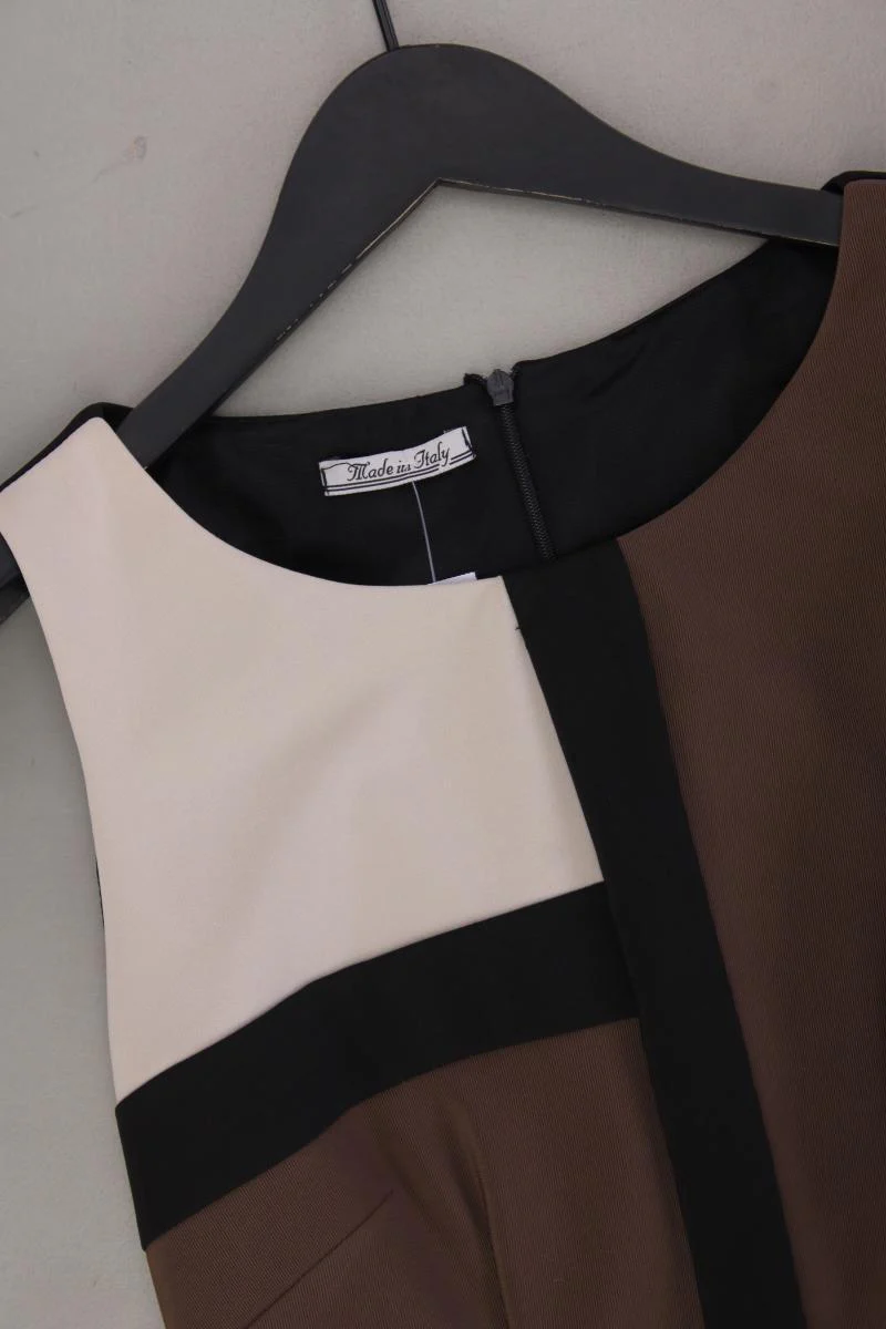 Made in Italy Etuikleid Gr. 38 geometrisches Muster Ärmellos braun aus Viskose - Image 2