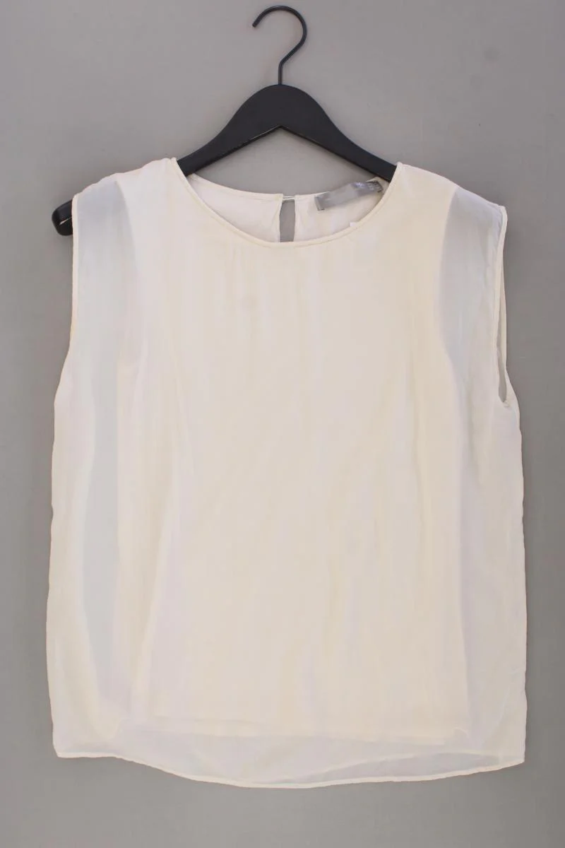 Hallhuber Donna Seidenbluse Gr. 36 Kurzarm creme