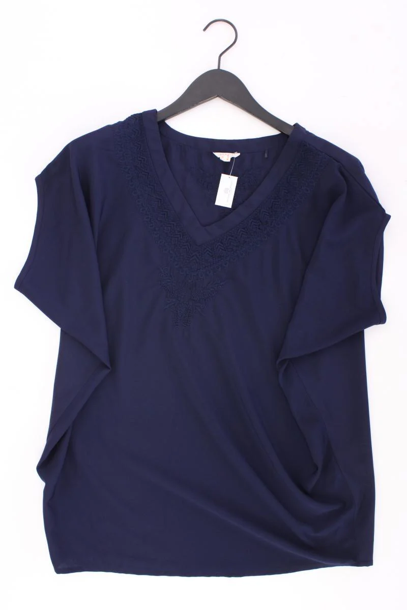 Esprit Kurzarmbluse Gr. S neuwertig blau aus Polyester