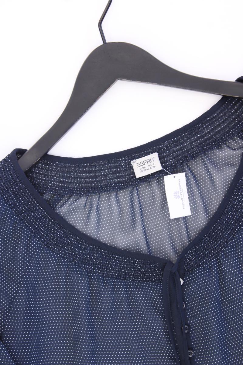 Esprit Langarmbluse Gr. 36 gepunktet blau - Image 2