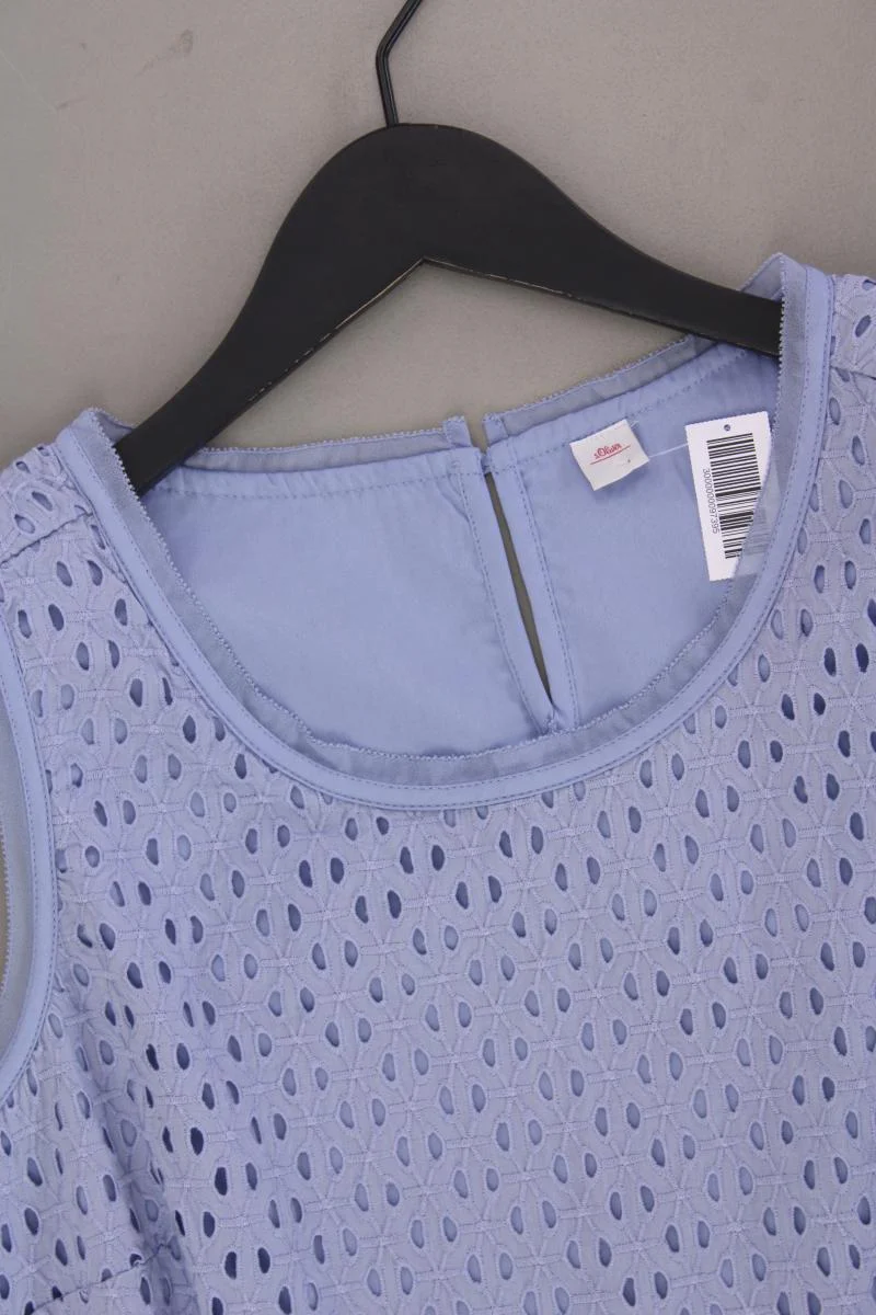s.Oliver Ärmellose Bluse Gr. 38 blau aus Baumwolle - Image 2