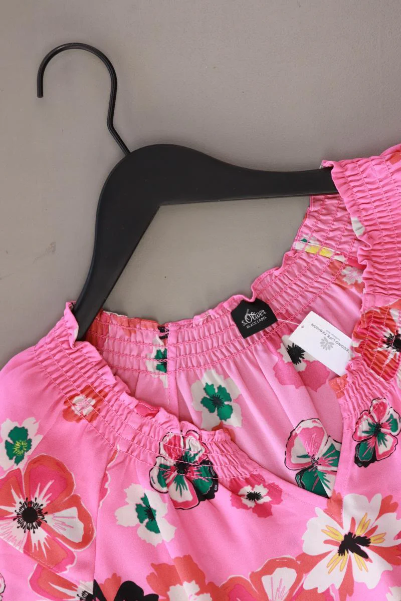 s.Oliver Black Label Kurzarmbluse Gr. 38 mit Blumenmuster neuwertig pink - Image 3