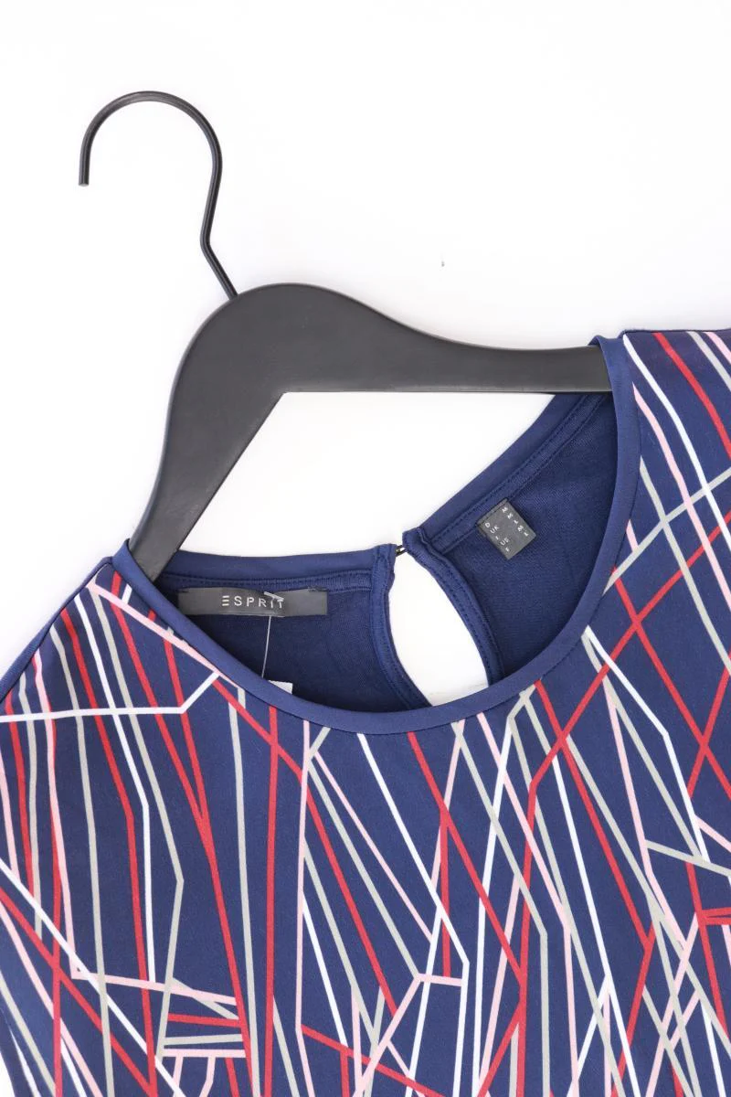 Esprit Kurzarmbluse Gr. M geometrisches Muster blau aus Polyester - Image 3