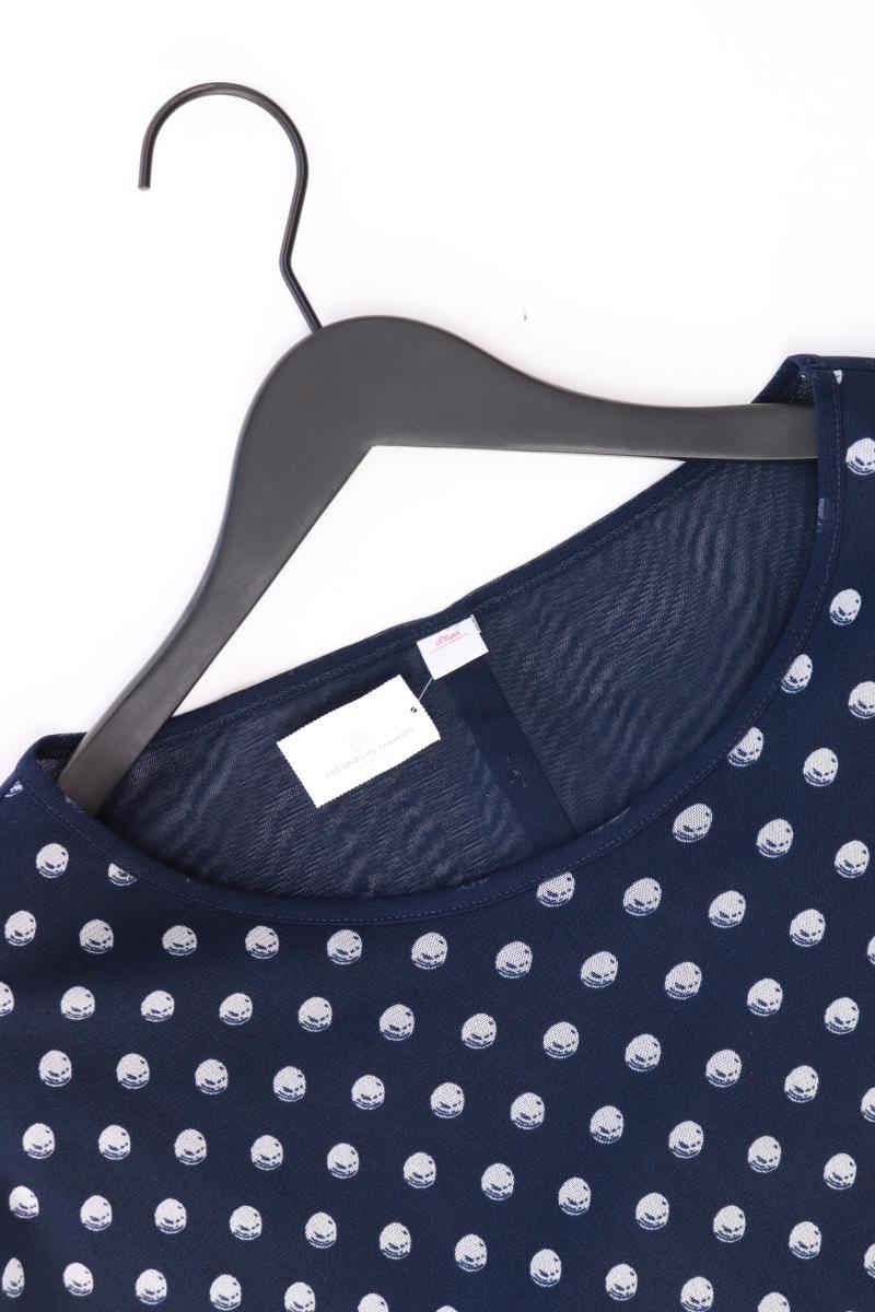 s.Oliver Printshirt Gr. 40 gepunktet Kurzarm blau aus Polyester - Image 3