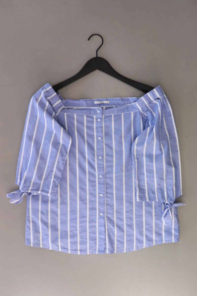 edc by Esprit Regular Bluse Gr. M gestreift 3/4 Ärmel mit Carmen-Ausschnitt blau