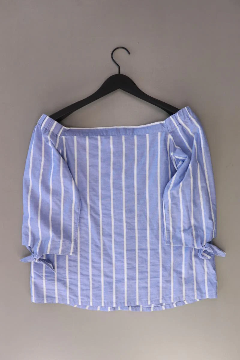 edc by Esprit Regular Bluse Gr. M gestreift 3/4 Ärmel mit Carmen-Ausschnitt blau - Image 2