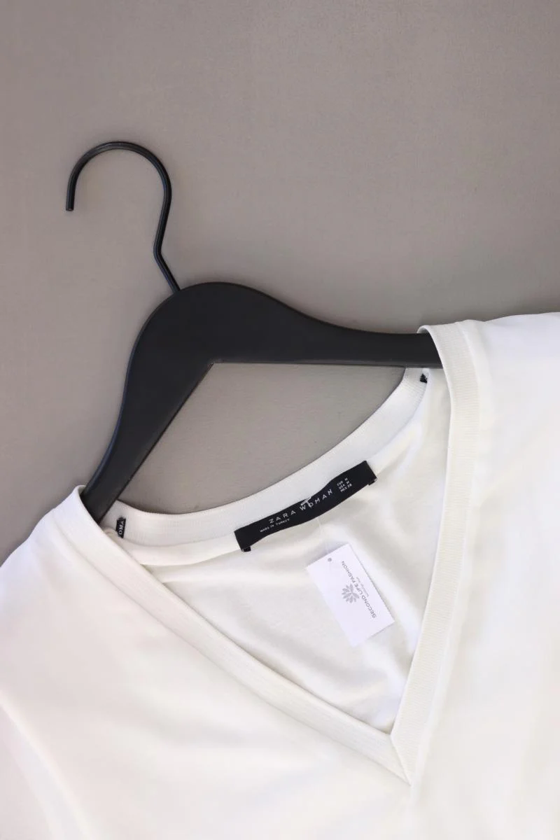 Zara Chiffonbluse Gr. M 3/4 Ärmel weiß aus Polyester - Image 3
