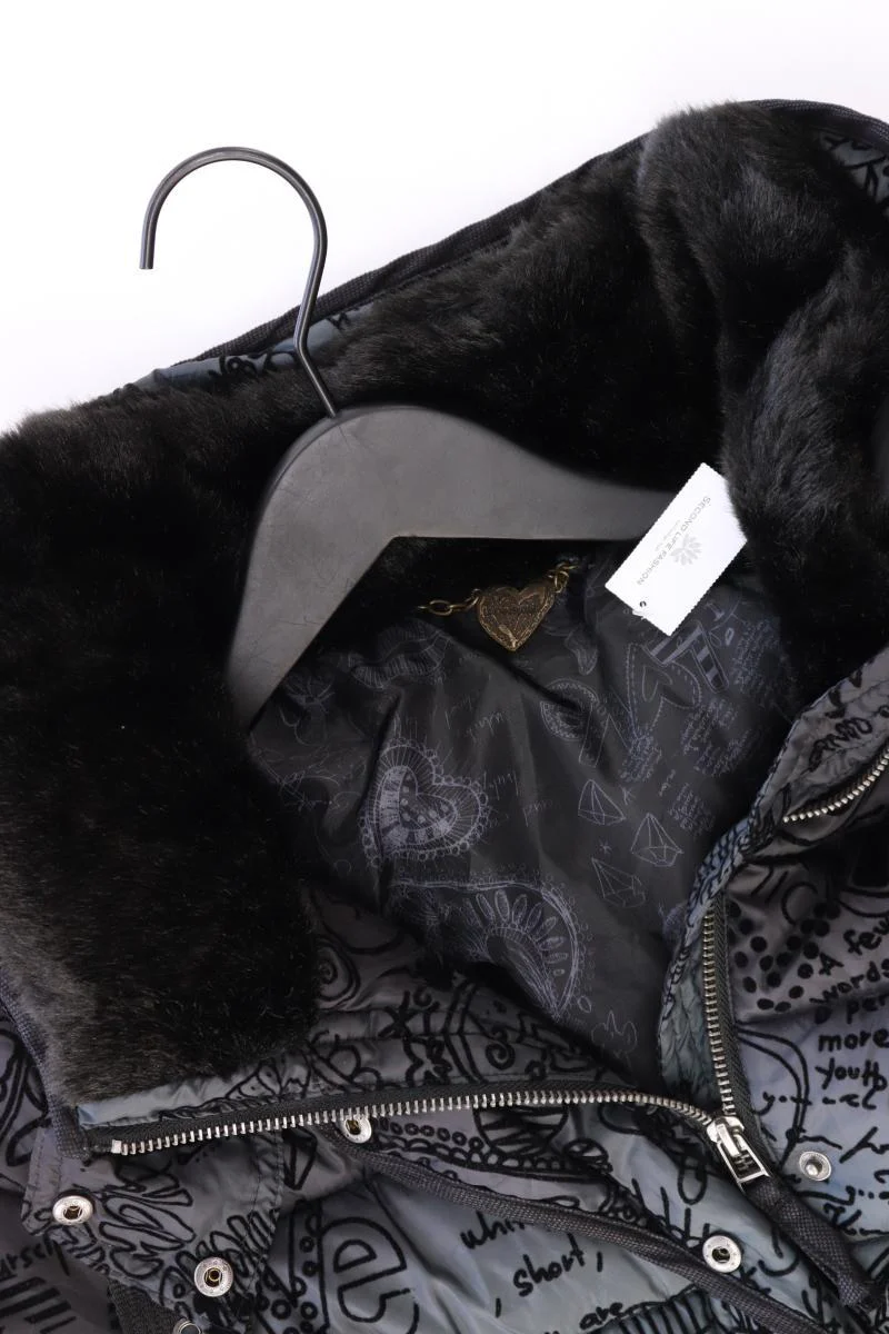 Desigual Winterjacke Gr. 40 mit Gürtel schwarz aus Polyester - Image 3