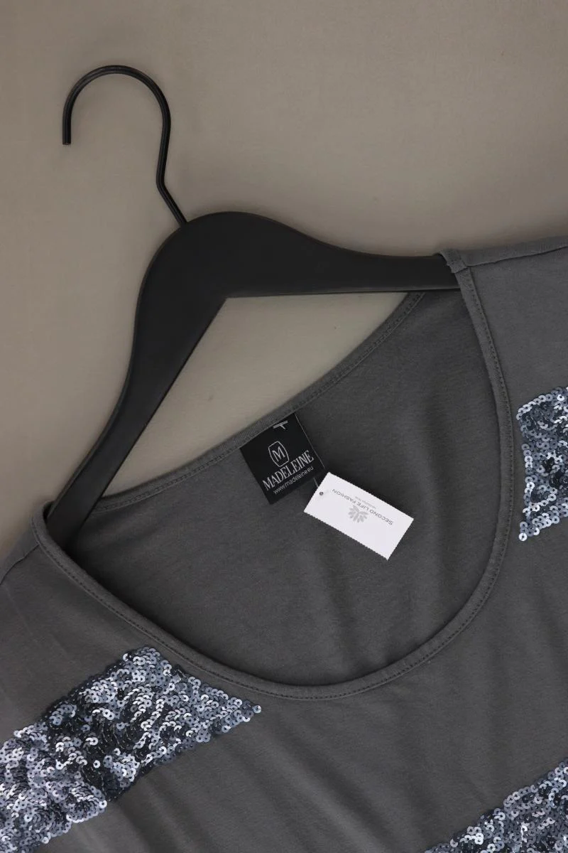 Madeleine T-Shirt Gr. M Kurzarm mit Pailletten grau - Image 3