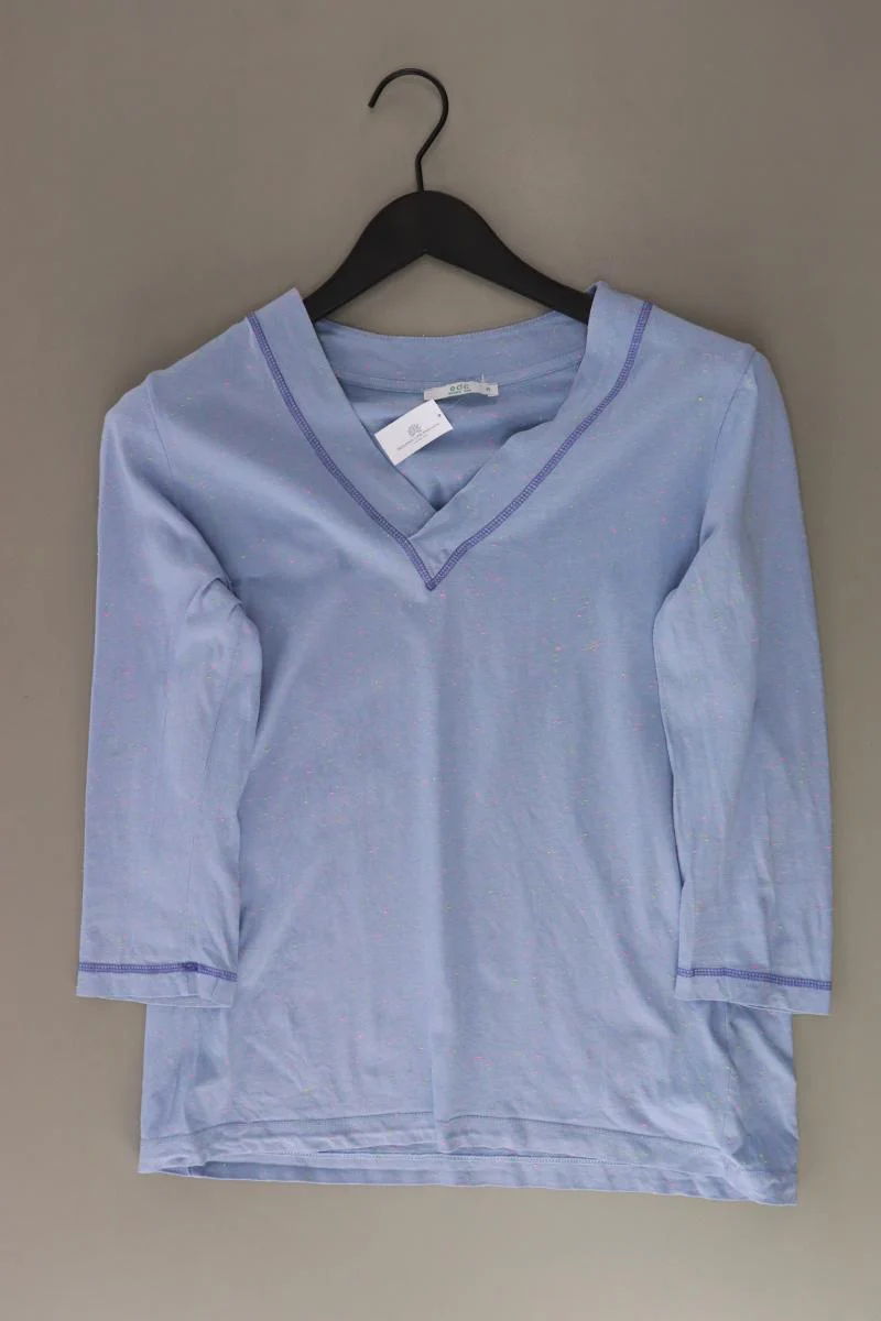 edc by Esprit Shirt mit V-Ausschnitt Gr. M 3/4 Ärmel blau aus Baumwolle