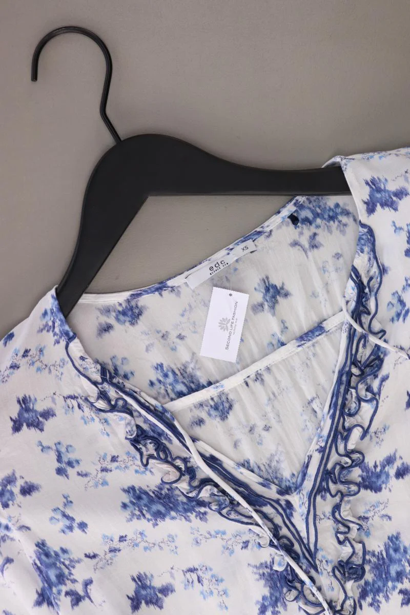 edc by Esprit Rüschenbluse Gr. XS 3/4 Ärmel weiß aus Viskose - Image 3