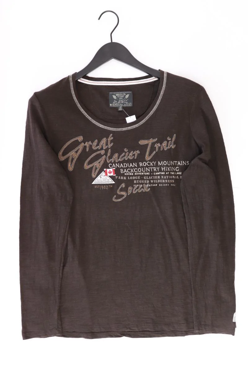 Soccx Longsleeve-Shirt Gr. 44 Langarm braun aus Baumwolle