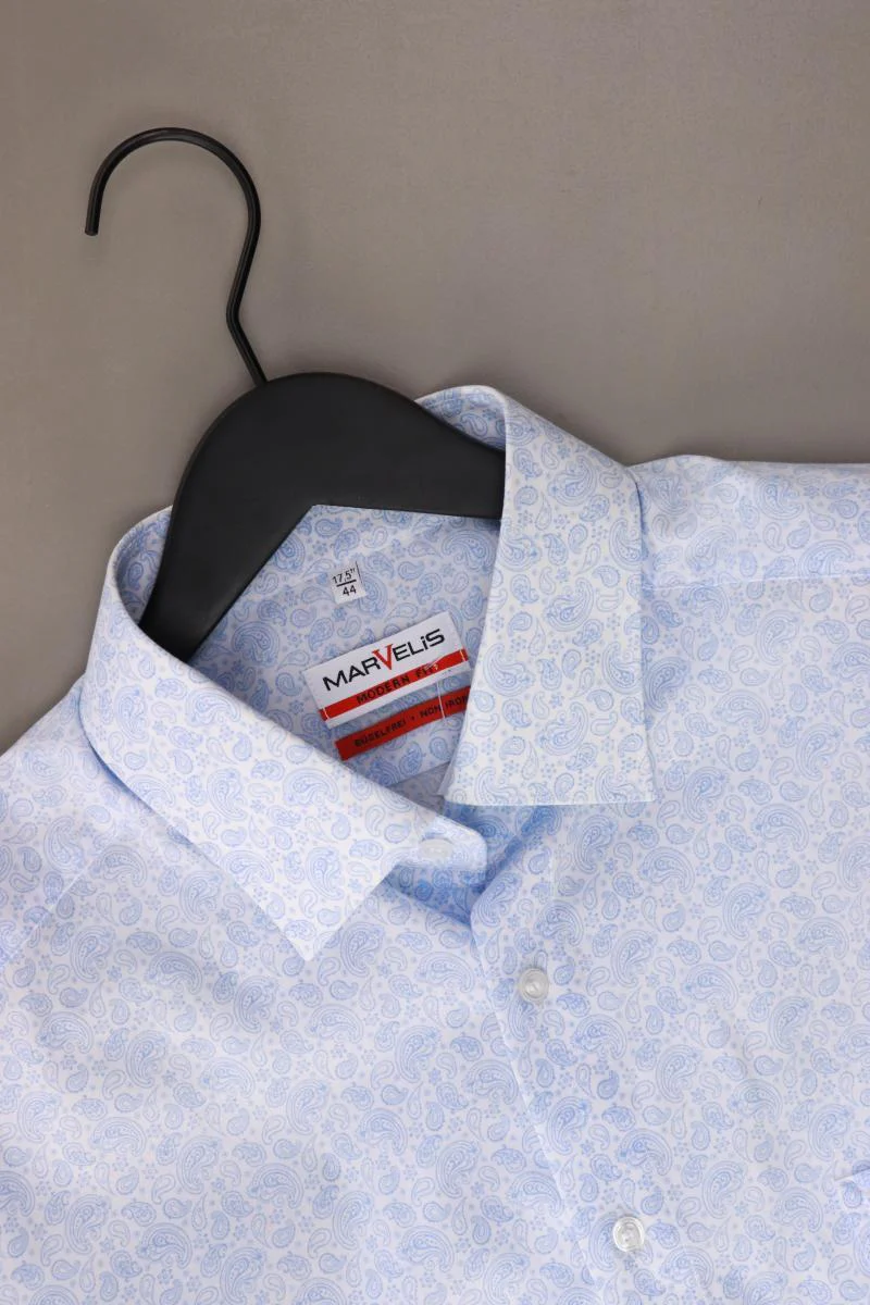 MARVELIS Langarmhemd für Herren Gr. Hemdgröße 44 mit Paisleymuster blau - Image 3
