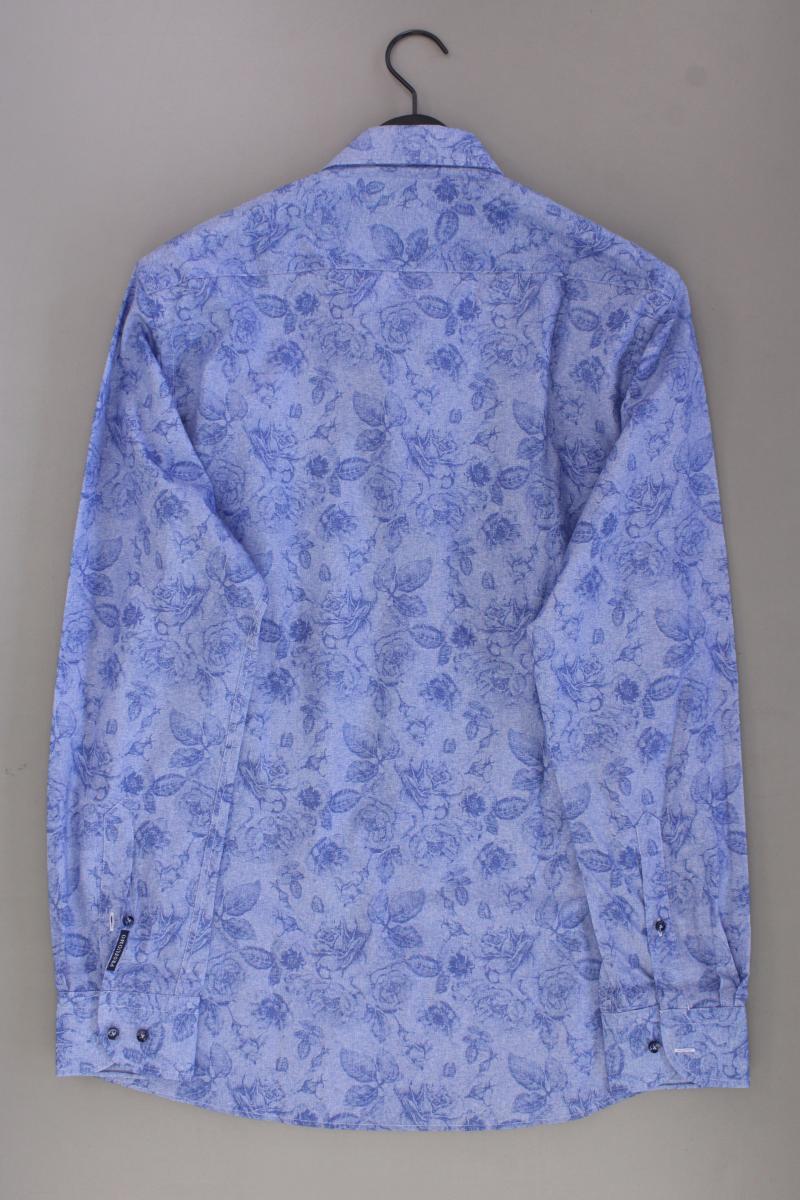 Profuomo Langarmhemd für Herren Gr. Hemdgröße 43 mit Blumenmuster neuwertig blau - Image 3