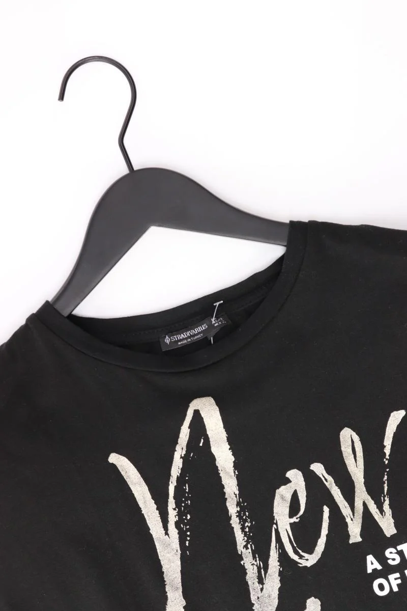 Stradivarius Printshirt Gr. XL Kurzarm schwarz aus Baumwolle - Image 3