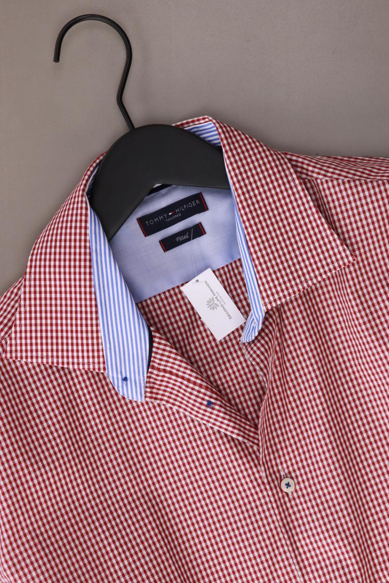 Tommy Hilfiger Karohemd für Herren Gr. Hemdgröße 41 kariert Langarm rot - Image 3
