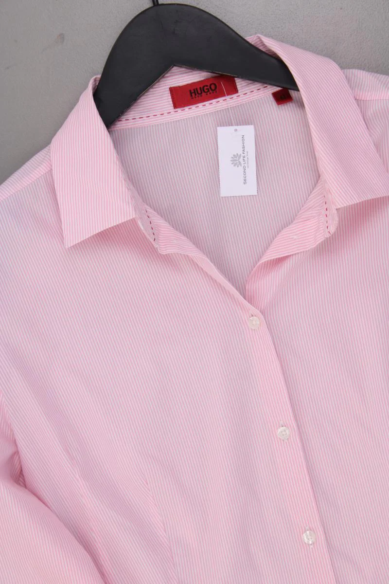 Hugo Boss Langarmbluse Gr. 42 gestreift rosa aus Baumwolle - Image 2