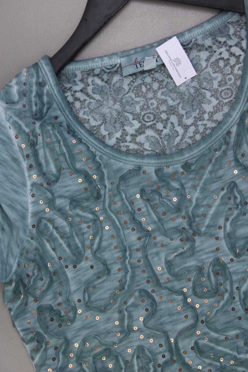 Tesini Kurzarmkleid Gr. 40 mit Pailletten türkis aus Viskose - Image 2