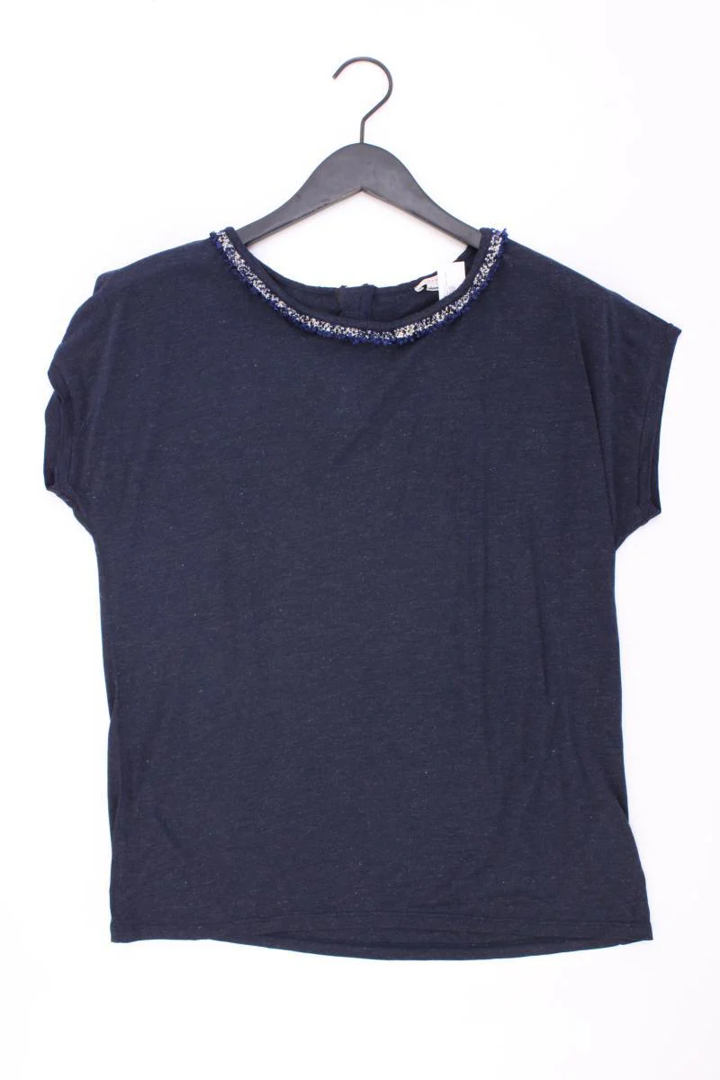 Esprit T-Shirt Gr. XL Kurzarm mit Glitzer blau aus Viskose