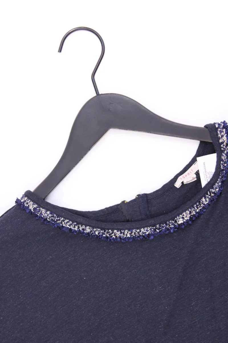 Esprit T-Shirt Gr. XL Kurzarm mit Glitzer blau aus Viskose - Image 2