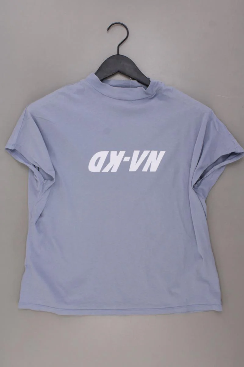 NA-KD T-Shirt Gr. S Kurzarm blau aus Baumwolle