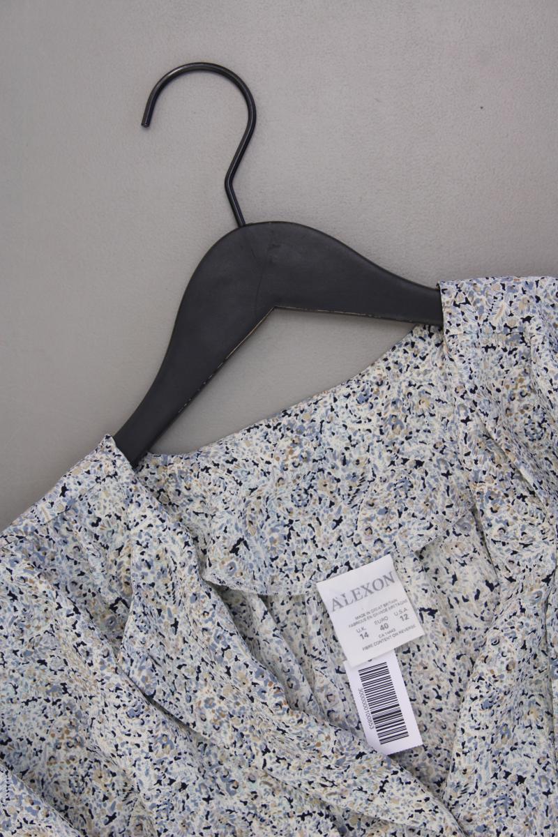 Alexon Vintage Bluse Gr. 40 mit Blumenmuster Langarm blau aus Polyester - Image 2