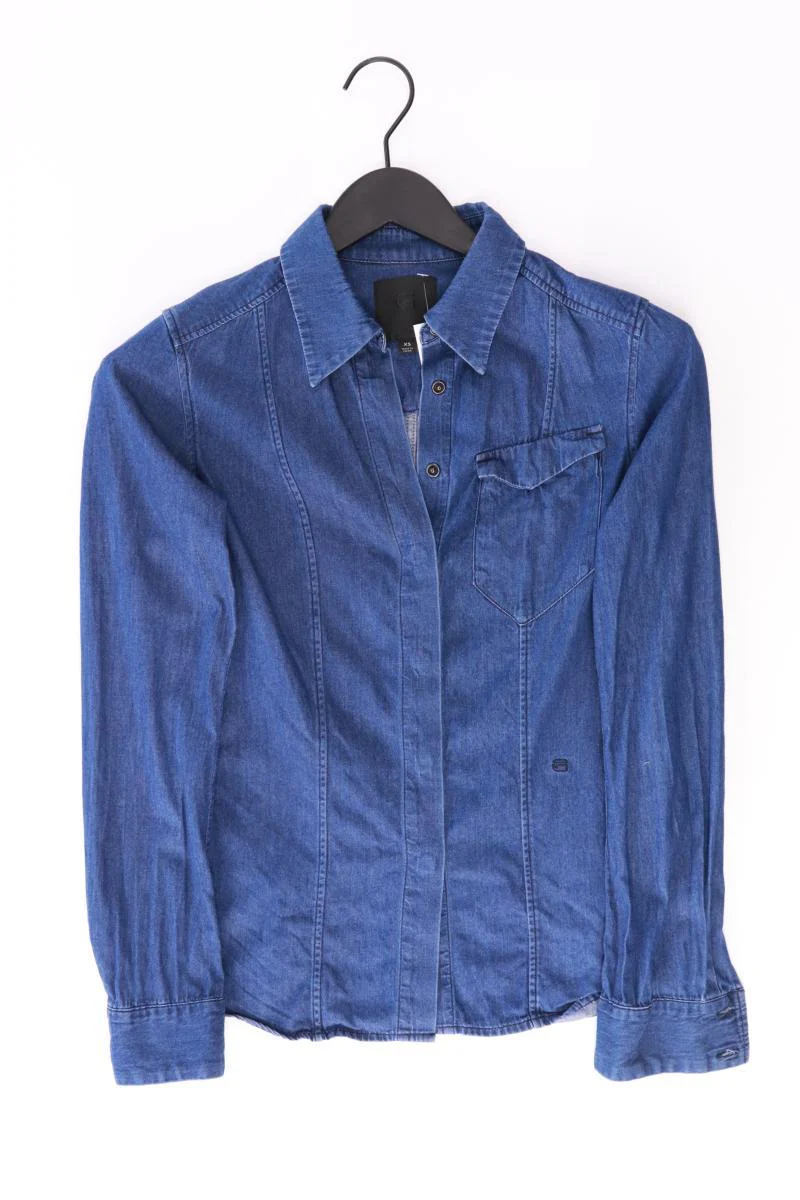 G-Star RAW Jeansbluse Gr. XS Langarm blau aus Baumwolle