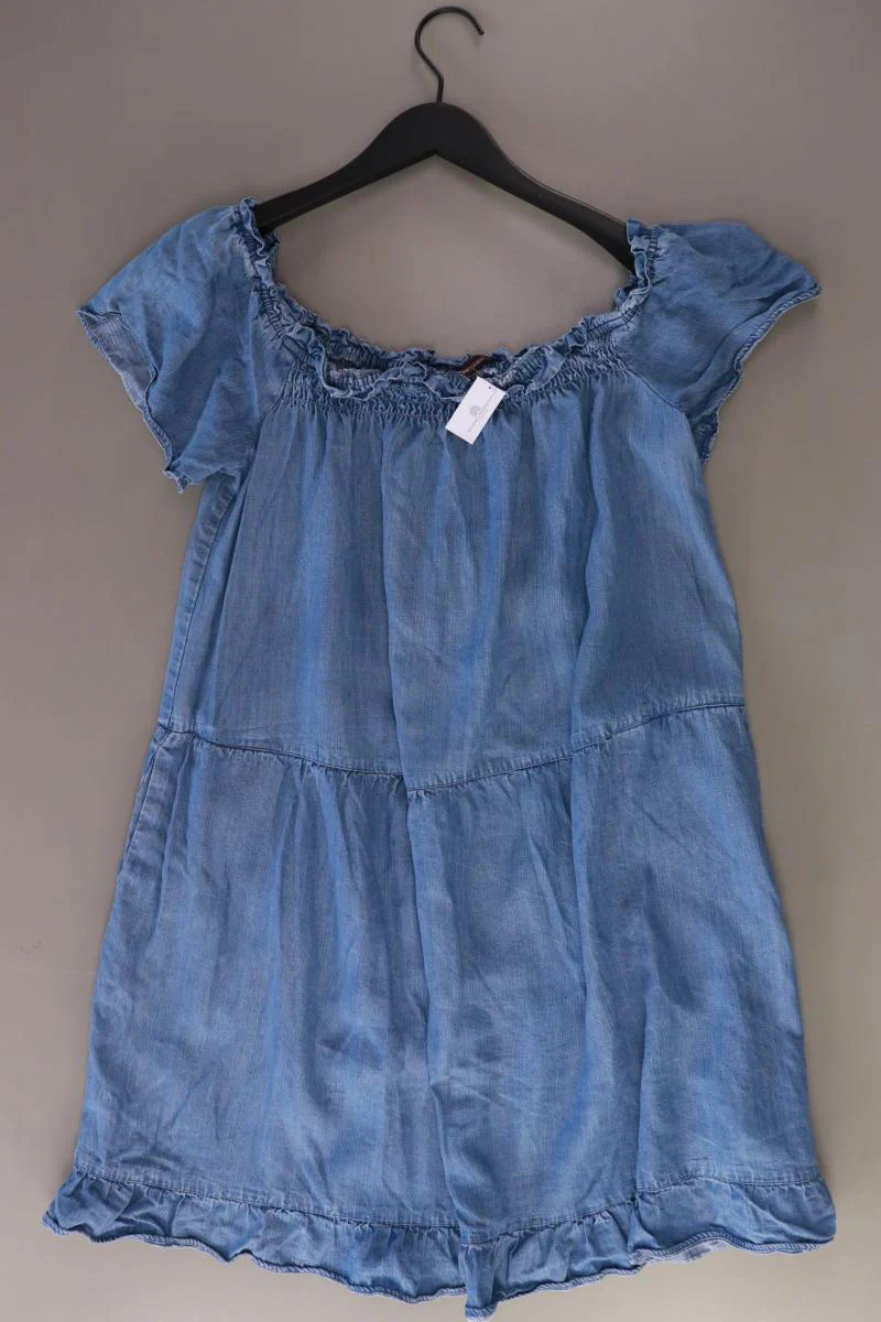 Superdry Kurzarmkleid Gr. 42 mit Carmen-Ausschnitt blau aus Lyocell - Image 2